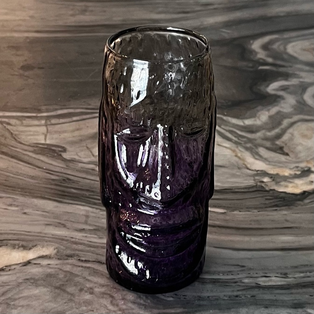 Andrew Iannazzi Moai Tiki Mug In Lava Gray To Amethyst Signed - Picture 1 of 10